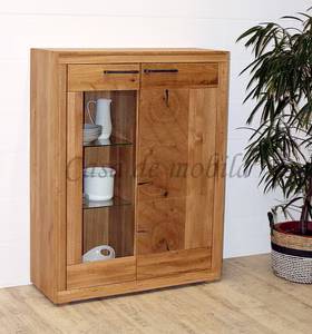 Massivholz Highboard I 103x135x40cm RUSTIC Wildeiche geölt Hirnholz von Casademobila Goslar