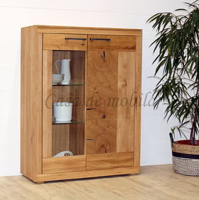 Massivholz Highboard I 103x135x40cm RUSTIC Wildeiche geölt Hirnholz von Casademobila Goslar
