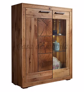 Massivholz Highboard I 103x135x40cm RUSTIC Wildeiche geölt Hirnholz von Casademobila Goslar