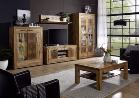 Massivholz Highboard I 103x135x40cm RUSTIC Wildeiche geölt Hirnholz von Casademobila Goslar