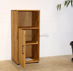 kommode 1-türig mit Bücherfach MIDO 46x100x40cm Eichenholz massiv geölt Casa de mobia Goslar