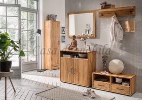 Massivholz Garderobenkommode 2 türig mit fach MIDO Schmale tiefe 90x86x32cm Eiche massiv natur geölt von Casademobila Goslar