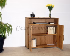 Massivholz Telefonkommode 2türig mit fach geringe tiefe MIDO 90x84x32cm Eiche massiv natur geölt von Casademobila Goslar