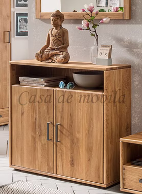 Massivholz Anrichte 2 türig mit fach MIDO geringe tiefe 90x86x32cm Eiche massiv natur geölt von Casademobila Goslar
