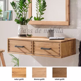 Massivholz Hängekommode mit schubladen MIDO 90x20x40cm Eiche massiv geölt von Casademobila Goslar