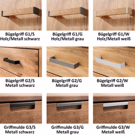 Hängeschrank Glastür 46x100x32cm MIDO Eiche massiv geölt Skalik Holzgriffe oder Metallgriffe von Casademobila Goslar