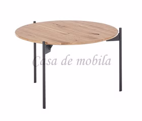 Beistelltisch rund 55x33cm ASSUAN Asteiche geölt Metallbeine Sofatisch rund ⌀55x33cm ASSUAN Wildeiche massiv natur geölt Metallbeine von Casa de mobila Goslar