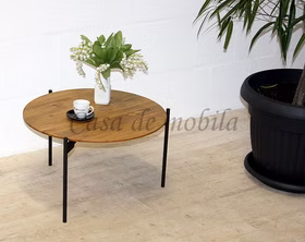Beistelltisch rund 55x33cm ASSUAN Asteiche geölt Metallbeine Beistelltisch rund ⌀55x33cm ASSUAN Asteiche massiv geölt Metallbeine von Casa de mobila Goslar