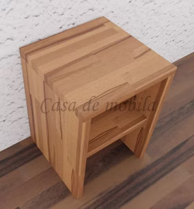 Holz Sitzhocker mit Ablage 33x46x33cm CONTRA kernbuche massiv natur geölt von Casa de mobila Goslar
