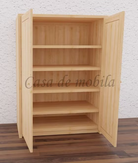 Massivholz Wäschekommode mit Holztüren CONTRA 89x123x46cm kiefer massiv natur lackiert Casa de mobila Goslar