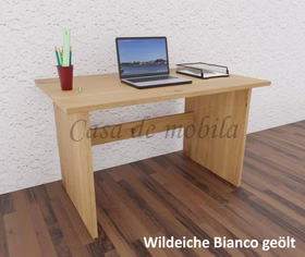 Schreibtisch 125x74x78cm CONTRA Wildeiche massiv bianco geölt parkettverleimt Massivholz Schreibtisch 125x74x78cm CONTRA Wildeiche massiv bianco geölt parkettverleimt von Casademobila Goslar