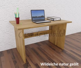 Schreibtisch 125x74x78cm CONTRA Wildeiche massiv natur geölt parkettverleimt Massivholz Schreibtisch 125x74x78cm CONTRA Wildeiche massiv natur geölt parkettverleimt von Casademobila Goslar