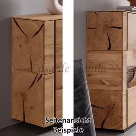 Highboard mit Hirnholz 99x127x42cm ALON Wildeiche massiv natur geölt von Casademobila Goslar