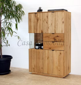 Highboard rechts 87x140x40cm WALBORG Eiche massiv geölt von Casademobila Goslar