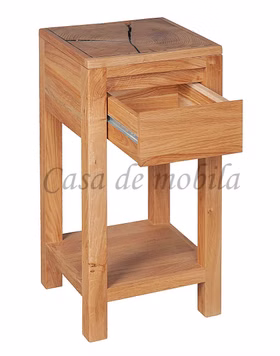 Blumentisch mit schubladen 30x60x30cm HARZ Wildeiche massiv geölt Hirnholz von Casademobila Goslar