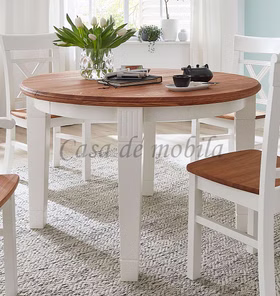 Massivholz Tisch rund OAKDALE 90x76x90cm Birke massiv weiß lackiert Wildeiche massiv geölt Casa de mobila Goslar Massivholz Tisch rund OAKDALE 90x76x90cm Birke massiv weiß lackiert Wildeiche massiv geölt Casa de mobila Goslar