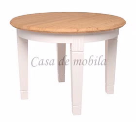 Runder kleine Esstisch OAKDALE 90x76x90cm Birke massiv weiß lackiert Wildeiche massiv geölt Casa de mobila Goslar Runder kleine Esstisch OAKDALE 90x76x90cm Birke massiv weiß lackiert Wildeiche massiv geölt Casa de mobila Goslar
