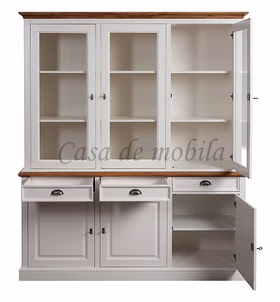 Esszimmerschrank OAKDALE 185x214x53cm Birke teilmassiv weiß lackiert Wildeiche natur geölt von Casademobila Goslar Esszimmerschrank OAKDALE 185x214x53cm Birke teilmassiv weiß lackiert Wildeiche natur geölt von Casademobila Goslar
