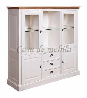 Highboard 160x154x48cm OAKDALE Birke / MDF weiß / Wildeiche natur geölt von Casademobila Goslar