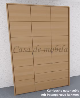 Schubladen-Schrank 3türig COLORADO 183x216x60cm Massivholz natur geölt von Casademobila Goslar