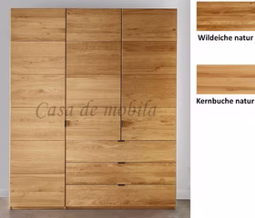 Schubladen-Schrank 3türig COLORADO 183x216x60cm Massivholz natur geölt von Casademobila Goslar