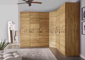 Eck-Kleiderschrank 6türig COLORADO 237x216x188cm Massivholz natur geölt von Casademobila Goslar Massivholz Eck-schrank mit schubladen 6türig COLORADO wildeiche natur geölt von Casademobila Goslar