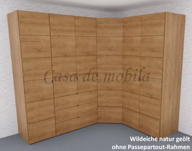 Eck-Kleiderschrank 6türig COLORADO 237x216x188cm Massivholz natur geölt von Casademobila Goslar Eck-Kleiderschrank 6türig COLORADO mit schubladen Eichenholz massiv natur geölt von Casademobila Goslar