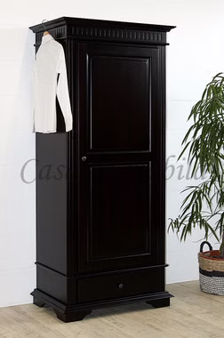 Massivholz Dielenschrank DAHLIA 1türig Fichte massiv dunkelbraun,kolonial,kolonialstil landhausstil Casa de mobila Goslar