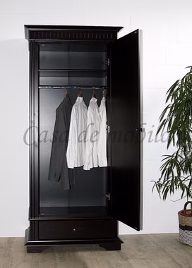 Massivholz Flurschrank DAHLIA 1türig Fichte massiv dunkelbraun,kolonial,kolonialstil Landhaus Casa de mobila Goslar