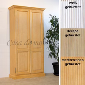 Echtholz Geschirrschrank Landhaus PINEA 110x220x46cm Pinie massiv weiß honig decape sandfarbe gebürstet, 1.910.014HR-00 Casa de mobila Goslar