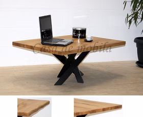 Couchtisch 110x46x75cm PLATO Wildeiche massiv geölt Spinnenfuß von Casademobila Goslar Couchtisch 110x46x75cm PLATO Wildeiche massiv geölt Spinnenfuß von Casademobila Goslar