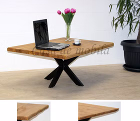 Couchtisch 110x46x75cm PLATO Wildeiche geölt Doppel-X-Gestell Couchtisch 110x46x75cm PLATO Wildeiche massiv geölt Doppel-X-Gestell von Casa de mobila Goslar