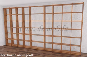 Bücherregal 446x236x21cm CONTRA Massivholz Bibliothek Massivholz Bibliothek Regal Bücherregal CONTRA 446x236x21cm Kernbuche massiv natur geölt Casa de mobila Goslar