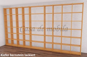Bücherregal 446x236x21cm CONTRA Massivholz Bibliothek Massivholz Bibliothek Regal Bücherregal CONTRA 446x236x21cm kiefer massiv bernsteinfarben Casa de mobila Goslar