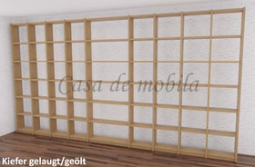 Bücherregal 446x236x21cm CONTRA Massivholz Bibliothek Massivholz Regal Bücherregal geringe tiefe CONTRA 446x236x21cm kiefer massiv gelaugt geölt Casa de mobila Goslar