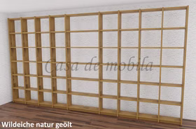 Bücherregal 446x236x21cm CONTRA Massivholz Bibliothek Massivholz Bibliothek Regal geringe tiefe CONTRA 446x236x21cm Wildeiche massiv natur geölt Casa de mobila Goslar