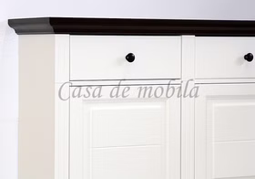 Schuhschrank 115x115x38cm MONA Landhaus Fichte massiv altweiß 2farbig von Casademobila Goslar