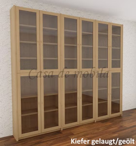 Bücherregal bibliothek mit glastüren 262x236x33cm CONTRA kiefer massiv gelaugt geölt Bücherregal bibliothek mit glastüren 262x236x33cm CONTRA kiefer massiv gelaugt geölt von Casa de mobila Goslar