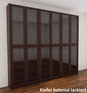 Büroschrank mit glastüren 262x236x33cm CONTRA kiefer massiv dunkelbraun cuba kolonial lackiert Büroschrank mit glastüren 262x236x33cm CONTRA kiefer massiv dunkelbraun cuba kolonial lackiert von Casademobila Goslar