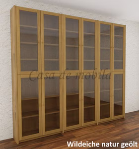 Büroschrank mit glastüren 262x236x33cm CONTRA Wildeiche massiv natur geölt Massivholz Büroschrank mit glastüren 262x236x33cm CONTRA Wildeiche massiv natur geölt von Casademobila Goslar
