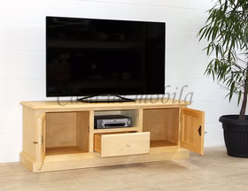Fernsehtisch PINEA 160x57x45cm Pinie massiv decape sandfarben gebürstet Casademobila Goslar