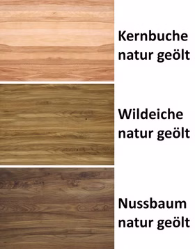 Rott Holzmuster Kernbuche Wildeiche Nussbaum massiv natur geölt Casademobila Goslar