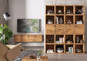 Casademobila Goslar Marco Wohnzimmer-Regale Wildeiche massiv natur geölt