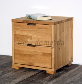 Massivholz Nachtschrank mit schubladen Marco 38x40x35cm Eiche massiv natur geölt parkettverleimt Casademobila Goslar