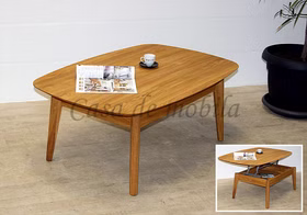 Couchtisch 115x46/67x75cm ROMA Eiche Natur aufklappbar aufklappbarer und höhenverstellbarer Couchtisch wildeiche massiv natur geölt casademobila goslar