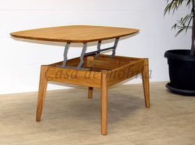 Couchtisch 115x46/67x75cm ROMA Eiche Natur aufklappbar massivholz couchtisch mit ablage höhenverstellbar eiche natur casademobila goslar