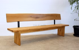 massive holzbank 240cm mit rückenlehne aus wildeiche natur geölt halterung schwarz beine eiche casademobila goslar massive holzbank 240cm mit rückenlehne aus wildeiche natur geölt halterung schwarz beine eiche casademobila goslar