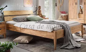 Massivholz Schlafzimmer Bett 140x200cm MIDO Eiche massiv geölt Casa de mobila Goslar
