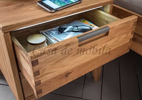Massivholz Schlafzimmer Nachtschrank mit 2 schubladen MIDO Eiche massiv geölt Casa de mobila Goslar