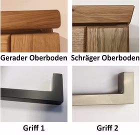 Deckplatten PALERMO gerade oder schräg und Bügelgriffe Rohstahl oder Edelstahl Casa de mobila Goslar